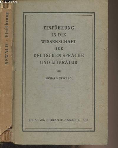 Einfhrung in die wissenschaft der deutschen sprache und literatur