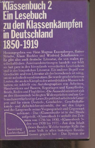 Klassenbuch 2 - Ein Lesebuch zu den Klassenkmpfen in Deutschland 1850-1919 - 