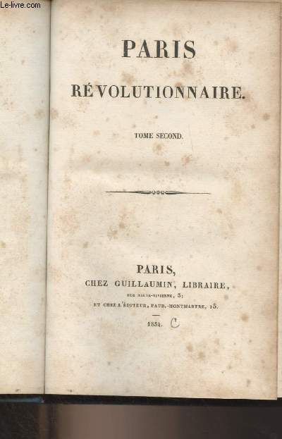 Paris rvolutionnaire - Tome second