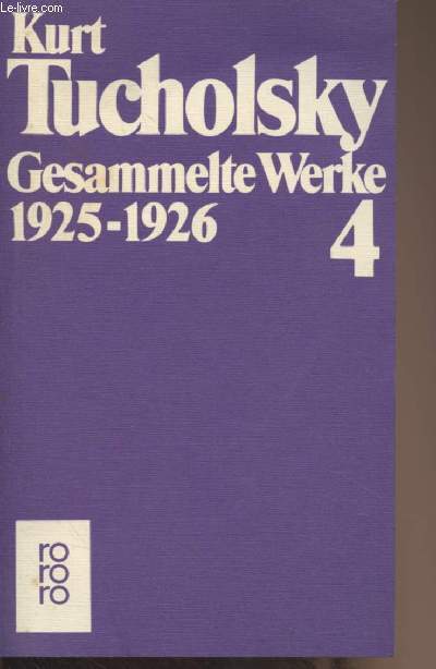 Gesammelte werke - Band 4 : 1925-1926