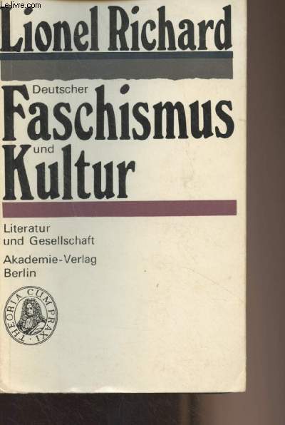 Deutscher Faschismus und Kultur (Aus der Sicht eines Franzosen)