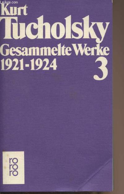 Gesammelte werke - Band 3 : 1921-1924