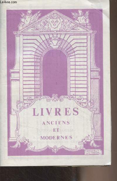 Livres anciens et modernes - Catalogue n128 - 1978