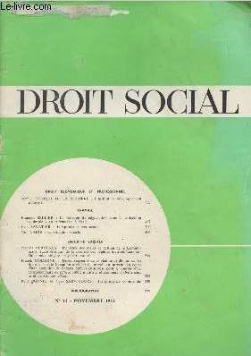 Droit Social - n11 novembre 1972 - Droit conomique et professionnel : Mme J. Dutheil de la Rochre : l'institut de dveloppement industriel - Travail : Franois Sellier : la fonction de ngociation dans la codcision 