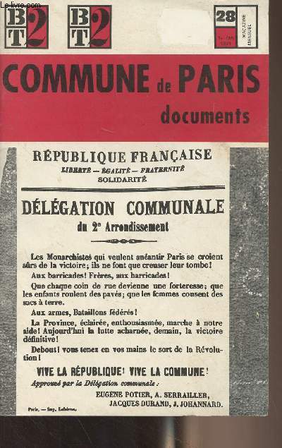 B.T.2 n28 1er mai 1971 - Commune de Paris, documents