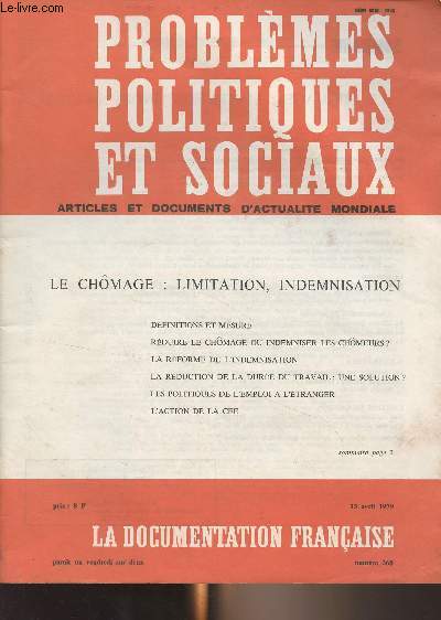 Problmes politiques et sociaux - n360 - 13 avril 1979 -