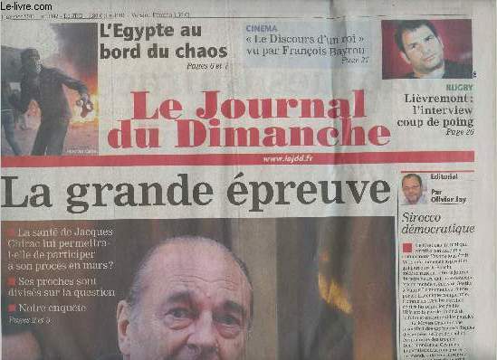 Le Journal du Dimanche - n3342 30 janv. 2011 -L'Egypte au bord du chaos - Cinma : 
