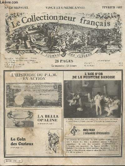 Le Collectionneur franais n220 Fvrier 1985, 21e anne - La belle opaline - Rpertoire et cote des chromos 