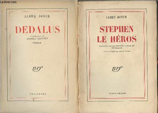 Lot de 2 livres de James Joyce : Stephen le hros - Dedalus
