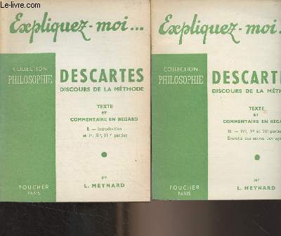 Descartes, discours de la mthodes - Texte et commentaires en regard - En 2 tomes - 