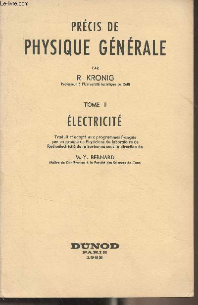 Prcis de physique gnrale - Tome II - Electricit