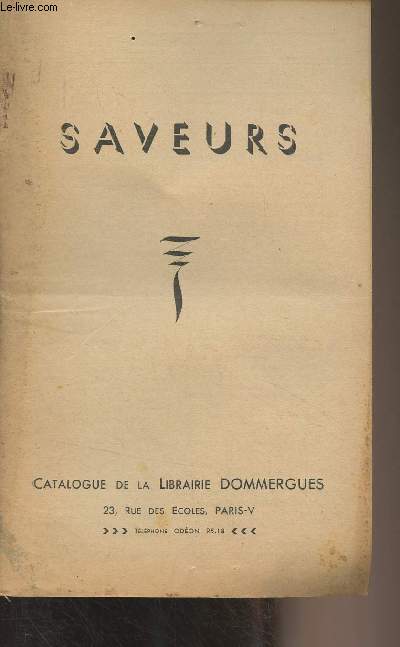 Catalogue de la Librairie Dommergues - Saveurs