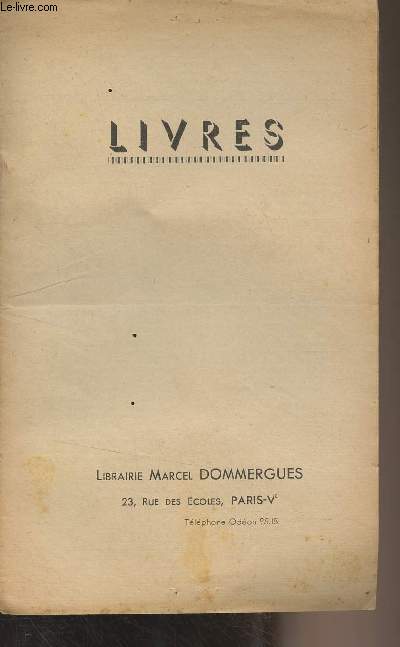 Catalogue de la Librairie Dommergues - Livres