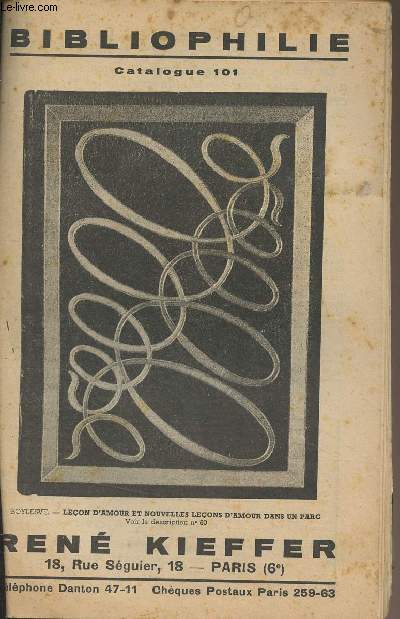 Catalogue Librairie Ren Kieffer n101 - Bibliophilie