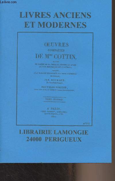 Catalogue Librairie Lamongie n152 Oct. 2021- Livres anciens et modernes