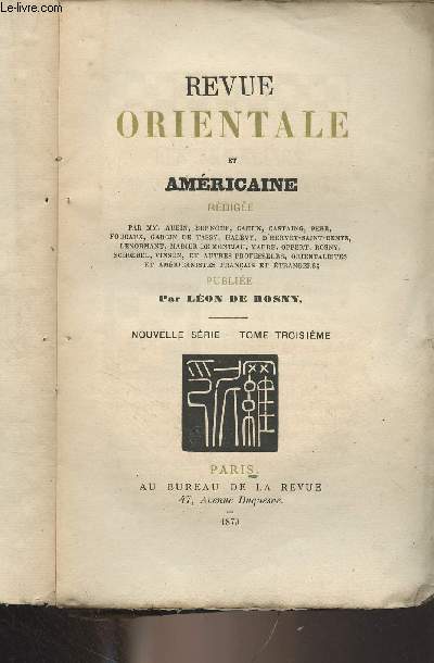 Revue orientale et amricaine (publie sous les auspices de la socit d'Ethnographie et de l'Athne oriental par Lon de Rosny) - Nouvelle srie, Tome troisime - Les Skraelings, anctres des Esquimaux, dans les temps Pr-Colombiens par E. Beauvois - L