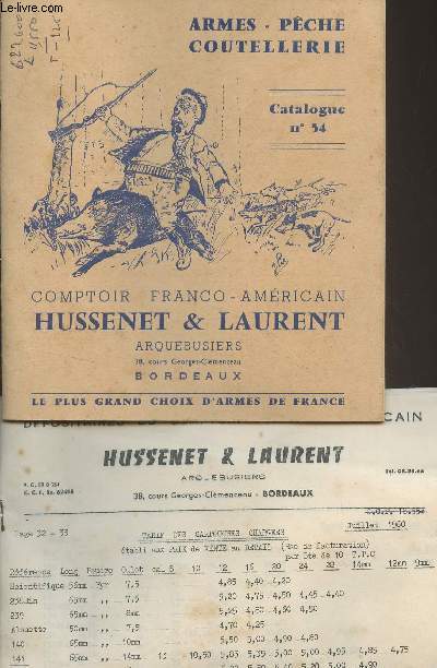 Comptoir franco-amricain Hussenet & Laurent (Armes, pche, coutellerie) Catalogue n54
