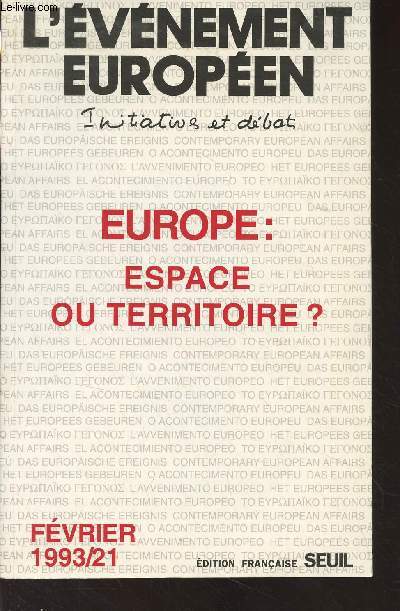 L'vnement europen, initiations et dbats n21 Fv. 1993 -