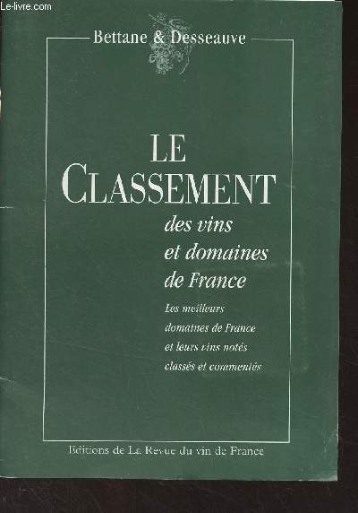 Le classement des vins et domaines de France - Les meilleurs domaines de France et leurs vins nots, classs et comments