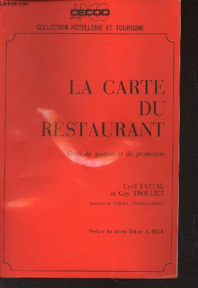 La carte du restaurant - Outil de gestion et de promotion - Collection Htellerie et tourisme