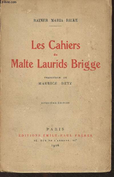 Les cahiers de Malte Laurids Brigge (5e dition)