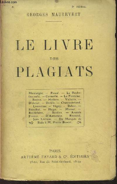 Le livres des plagiats