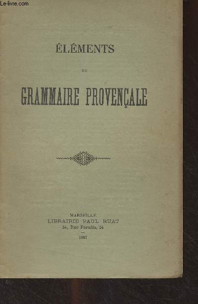 Elments de grammaire provenale