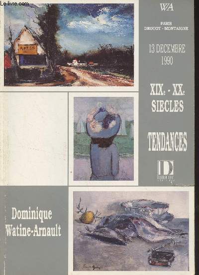 Catalogue de vente aux enchres : Tendances XIXe-XXe sicles - Courants de l'art moderne - Drouot Montaigne, jeudi 13 dcembre 1990