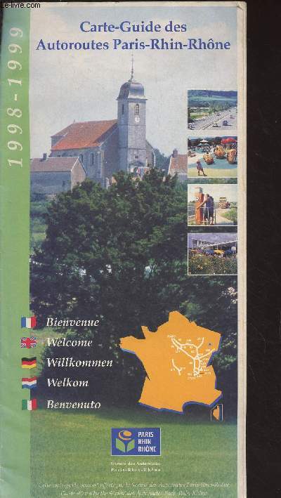 Carte-guide des autoroutes Paris-Rhin-Rhne - 1998-1999
