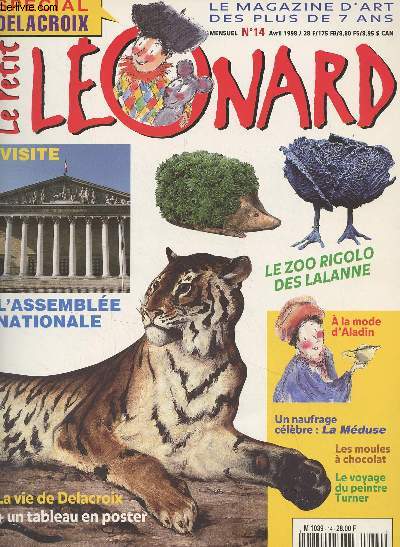 Le Petit Lonard, le magazine d'art des plus de 7 ans - N14 Avril 1998 - Spcial Delacroix - Les aventures de Sylvestre et Caroline - Des ateliers de printemps - Le zoo rigolo des Lalanne - Les moules  chocolat - Les expos - Dossier : le peintre Delacr