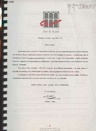 Association pour le muse - Programme pour l'anne 97-98