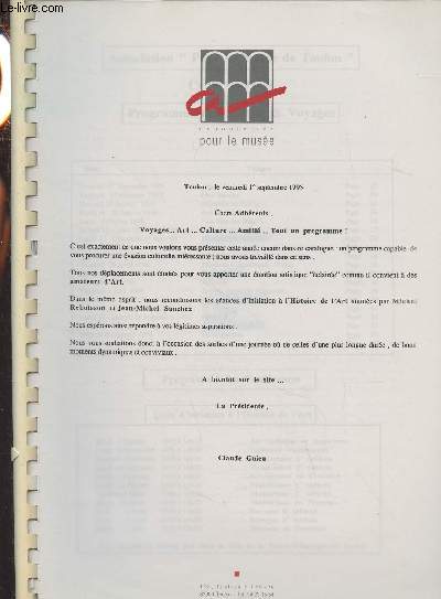Association pour le muse - Programme pour l'anne 95-96