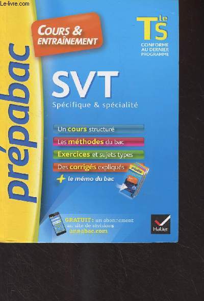 Prpabac : SVT, Spcifique et spcialt - Tle S - Cous et entranement