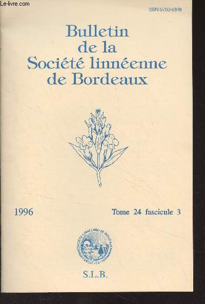 Bulletin de la Socit linnenne de Bordeaux - Tome 24 facs. 3 - 1996 - Etude d'un souterrain espagnol et apport de l'entomologie, cluzeau de falaise de Bancal Redo, Alfafara, province d'Alicante - Le secret de la Licorne - Sur les plantes-htes de quelq