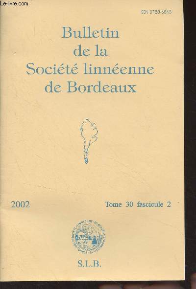 Bulletin de la Socit linnenne de Bordeaux - Tome 30 fasc. 2 - 2002 - Compte rendu de l'excursion aux Bardenas Reales du 27-29 avril 2001 - Influence de diffrentes plantes htes sur le choix de ponte de Macrolophus caliginosus E. Wagner 1951 - Etude de