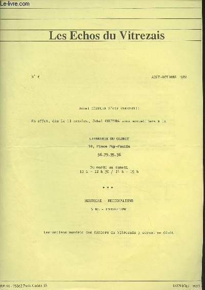 Les Echos du Vitrezais n6 Aot Oct.1988 - Bicentenaire de la rvolution franaise - Quelques nouvelles