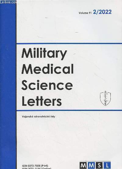 Military Medical Science Letters - Volume 91 2/2022 - Pediatric subtypes of ventricular septal defects with percent closure at ibn-sena teaching hospital in the city of Mosul, Iraq - Covid-19 among a sample of iraqi patients with rheumatic diseases : a mu