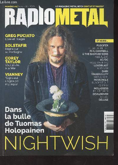 Radio Metal N1 Nov. dc. 2020 - Dans la bulle de Tuomas Holopainen, Nightwish - Greg Puciato, libre et intgr - Solstafir, rgne sur sa montagne - Corey Taylor vous invite  la fte - Vianney : 