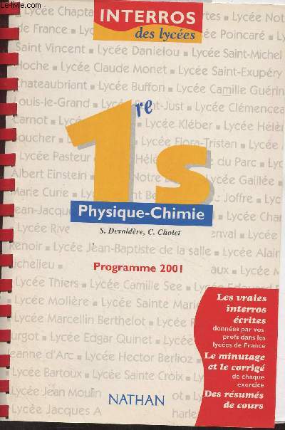 Physique-Chimie, 1re S - 