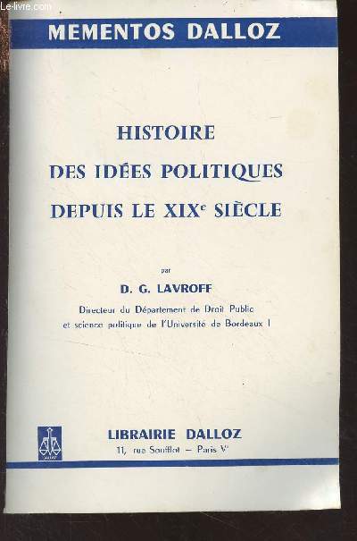 Histoire des ides politiques depuis le XIXe sicle - 