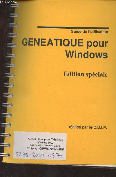 Généatique pour Windows, édition spéciale - Guide de l'utilisateur
