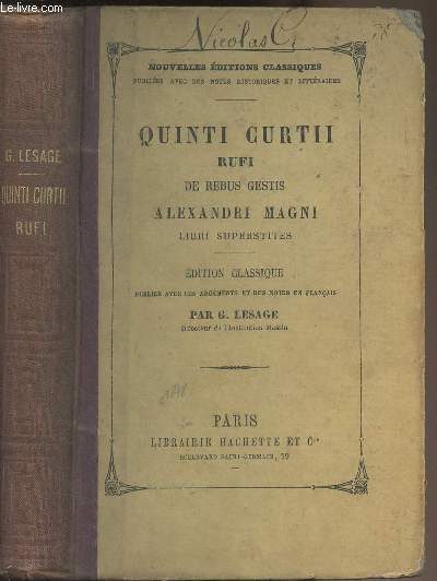 Quinti Curtii rufi de rebus gestis Alexandri Magni, libri superstites