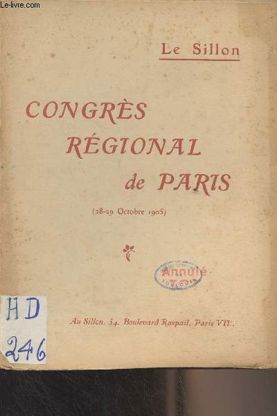 Le Sillon : Congrs de Paris (28-29 octobre 1905)