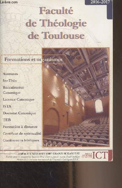 Facult de Thologie de Toulouse - Formations et organismes - 2016-2017