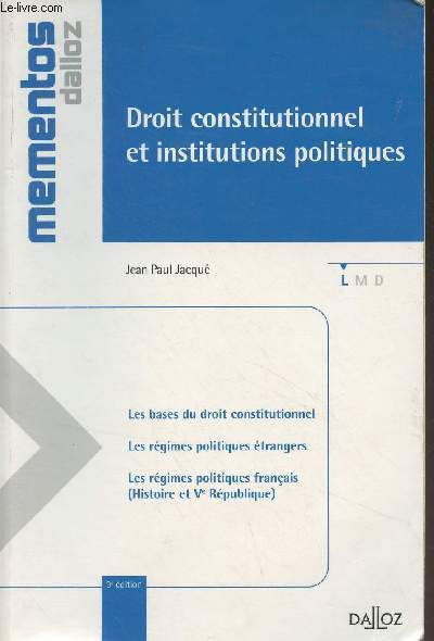 Droit constitutionnel et institutions politiques - 