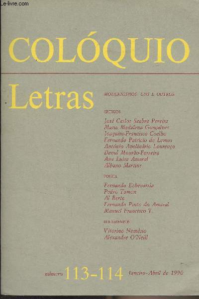 Coloquio/Letras n113-114 janeiro abril 1990 - No centenario de 