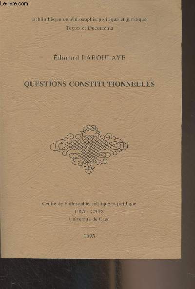 Questions constitutionnelles - 