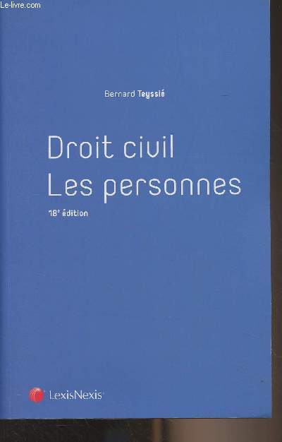 Droit civil, Les personnes - 18e dition - 