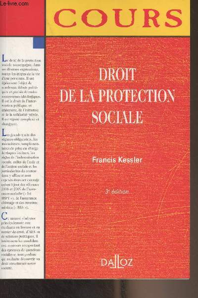 Droit de la protection sociale - Cours Dalloz - 3e dition