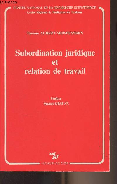 Subordination juridique et relation de travail